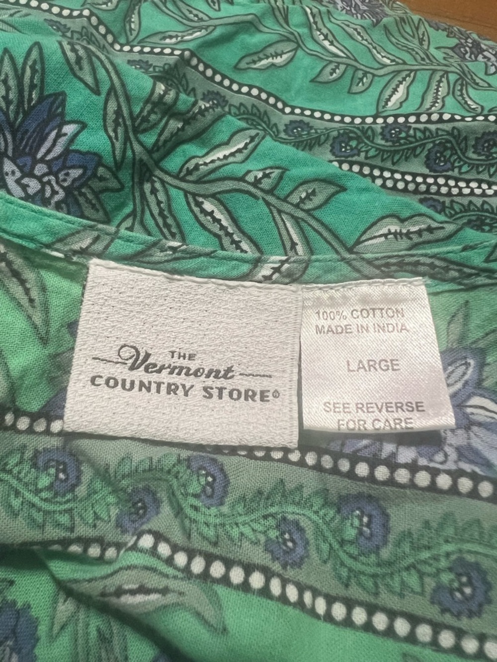 The Vermont Country Store
 Green Floral Tiered Sleeveless Midi Dress - Brand - Picture 7 of 8